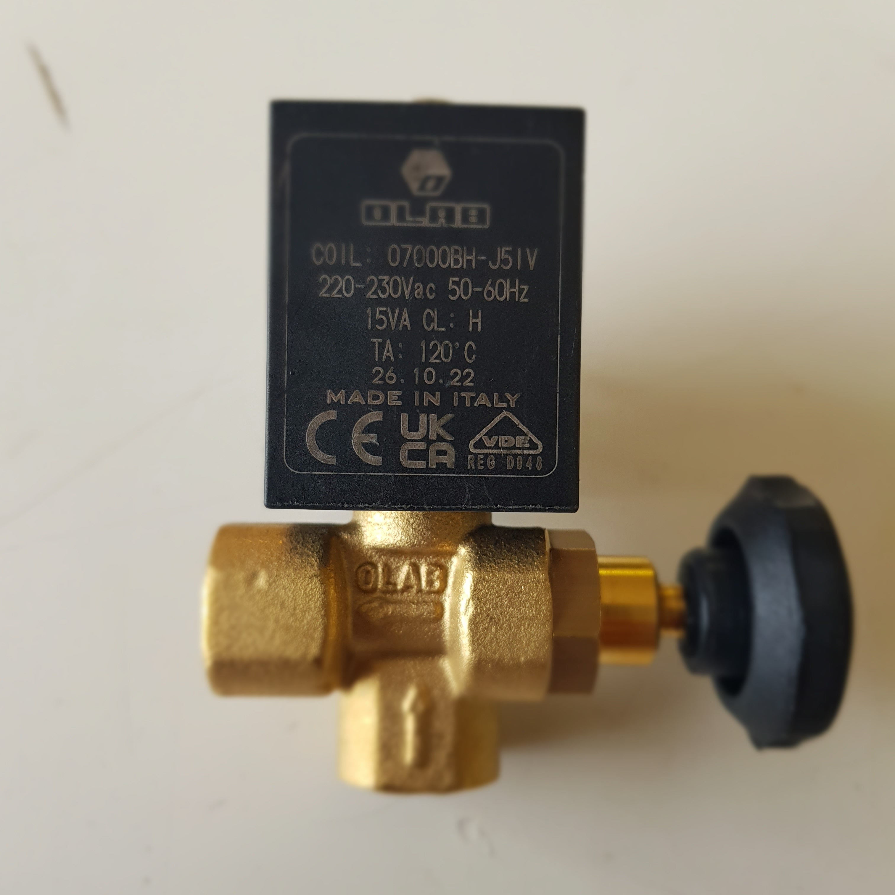 Elettrovalvola vapore olab con regolazione 1/4” 230v (7000) ø 2,8mm Prima Prima