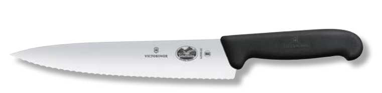 Coltello da cucina manico nero lama ondulata cm 22 VICTORINOX VICTORINOX