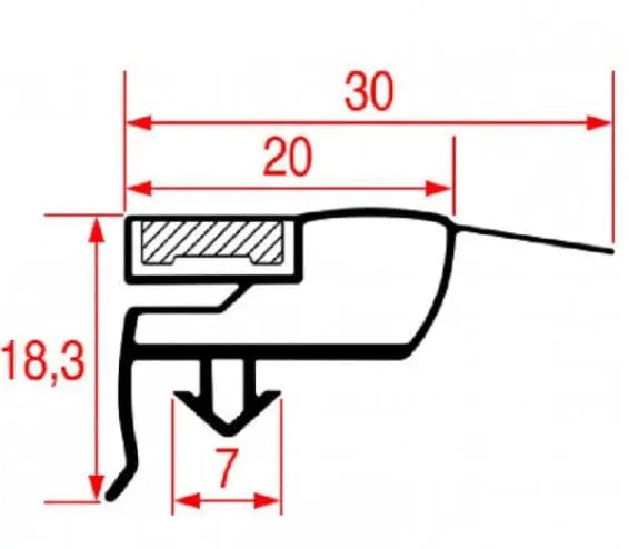 Guarnizione porta vetrina refrigerante Eletrolux professional R04PVG4 730190 ELECTROLUX