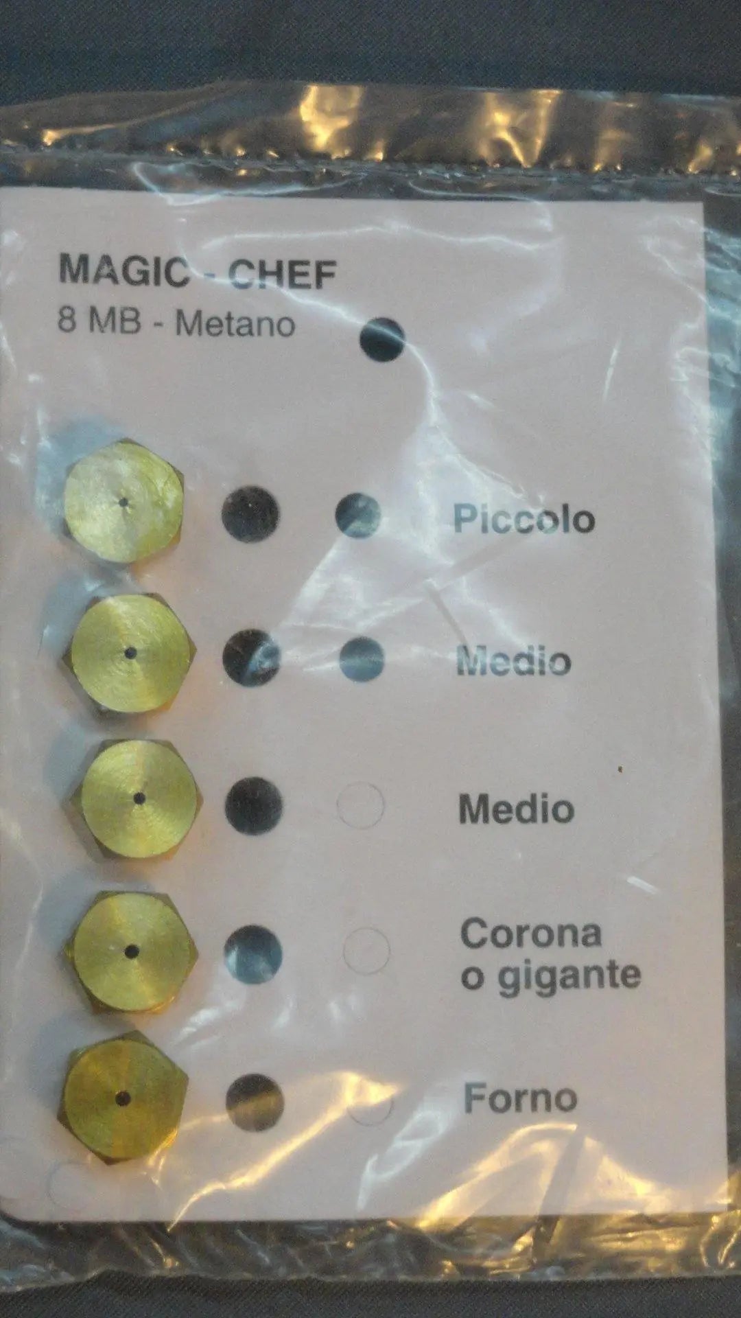 Set 5 ugelli 8mb gas Metano piano cottura Magic Chef MICROMIC