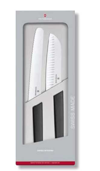 Swiss Modern Coltello Santoku e Pane in Set 2pz nero VICTORINOX VICTORINOX