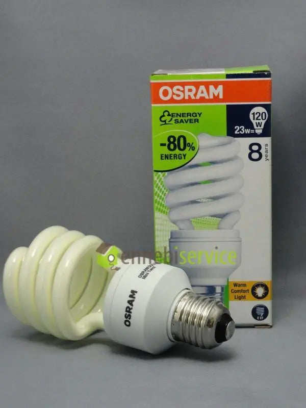 lampada risparmio elica luce calda e27 23w OSRAM