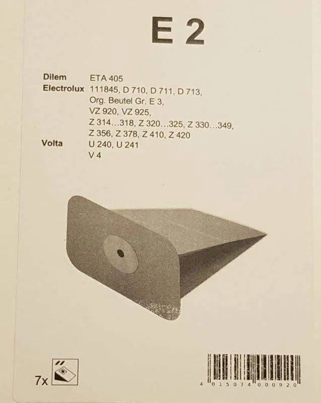 sacchi per aspirapolvere electrolux volta dilem e2 ELECTROLUX