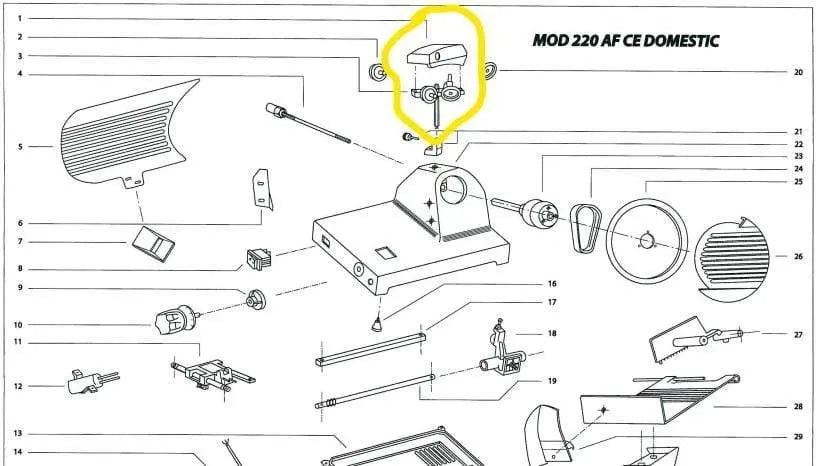 Affilatoio completo per affettatrice Essedue 220AF ESSEDUE