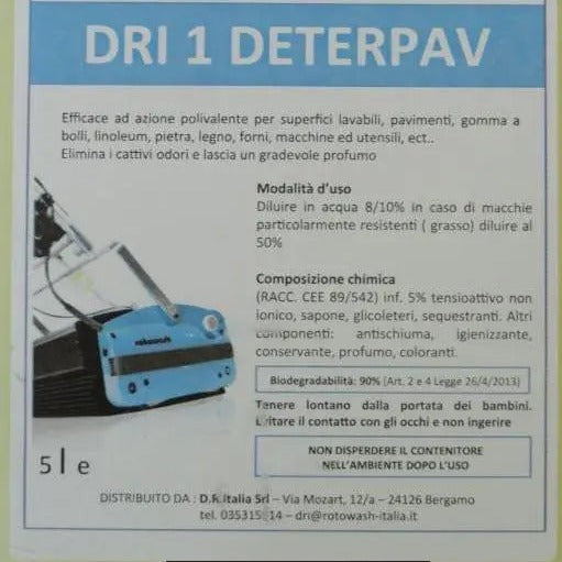 Detergente in tanica da 5lt polivalente per superfici rigide Rotowash ROTOWASH